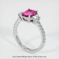 2.09 Ct. Pinkish Purple Sapphire Ring, 14K White Gold 2