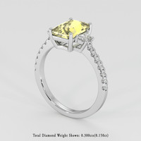 2.54 Ct. Yellow Sapphire Ring, 14K White Gold 2