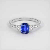 1.27 Ct. Blue Sapphire Ring, 18K White Gold 1