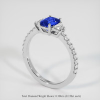1.27 Ct. Blue Sapphire Ring, 18K White Gold 2