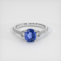 1.51 Ct. Blue Sapphire Ring, 18K White Gold 1