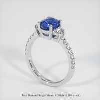 1.51 Ct. Blue Sapphire Ring, 18K White Gold 2
