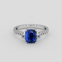 1.82 Ct. Blue Sapphire Ring, 18K White Gold 1