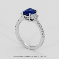 1.82 Ct. Blue Sapphire Ring, 18K White Gold 2