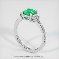 0.89 Ct. Emerald Ring, 18K White Gold 2