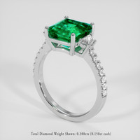 2.94 Ct. Emerald Ring, 18K White Gold 2