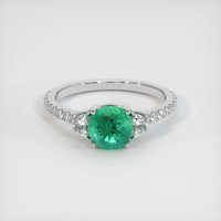 1.00 Ct. Emerald Ring, 18K White Gold 1