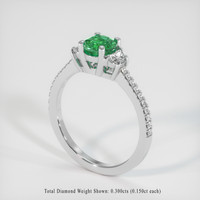 0.85 Ct. Emerald Ring, 18K White Gold 2