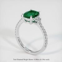 1.38 Ct. Emerald Ring, 18K White Gold 2