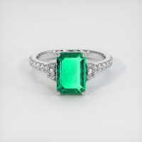 1.33 Ct. Emerald Ring, 18K White Gold 1