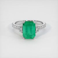 1.75 Ct. Emerald Ring, 18K White Gold 1