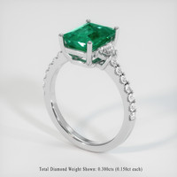 2.22 Ct. Emerald Ring, 18K White Gold 2