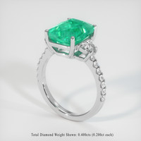 4.55 Ct. Emerald Ring, 18K White Gold 2