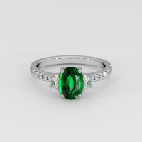 1.31 Ct. Emerald Ring, 18K White Gold 1