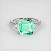 3.29 Ct. Emerald Ring, 18K White Gold 1
