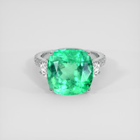 9.93 Ct. Emerald Ring, 18K White Gold 1