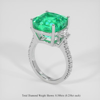 9.93 Ct. Emerald Ring, 18K White Gold 2