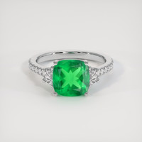 1.96 Ct. Emerald Ring, 18K White Gold 1