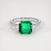 2.35 Ct. Emerald Ring, 18K White Gold 1