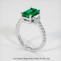 1.86 Ct. Emerald Ring, 18K White Gold 2