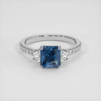 1.73 Ct. Blue Cobalt Spinel Ring, 18K White Gold 1