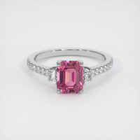 2.08 Ct. Pink Sapphire Ring, 18K White Gold 1