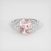 5.28 Ct. Padparadscha Sapphire Ring, 18K White Gold 1