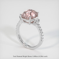 5.28 Ct. Padparadscha Sapphire Ring, 18K White Gold 2