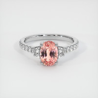 1.80 Ct. Padparadscha Sapphire Ring, 18K White Gold 1