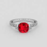 1.60 Ct. Ruby Ring, 18K White Gold 1