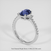 2.01 Ct. Blue Sapphire Ring, 18K White Gold 2