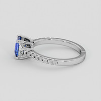 1.14 Ct. Blue Sapphire Ring, 18K White Gold 4