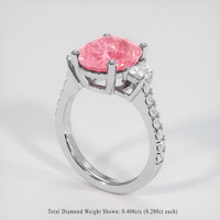 5.37 Ct. Padparadscha Sapphire Ring, 18K White Gold 2