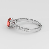 1.52 Ct. Padparadscha Sapphire Ring, 18K White Gold 4