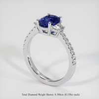 1.68 Ct. Blue Sapphire Ring, 18K White Gold 2