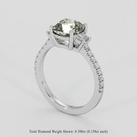 2.34 Ct. Yellowish Green Sapphire Ring, 18K White Gold 2