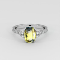 1.85 Ct. Bi Color Sapphire Ring, 18K White Gold 1