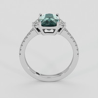 2.57 Ct. Bluish Green Sapphire Ring, 18K White Gold 3