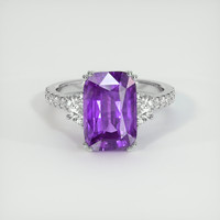 8.17 Ct. Purple Sapphire Ring, 18K White Gold 1