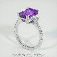 8.17 Ct. Purple Sapphire Ring, 18K White Gold 2
