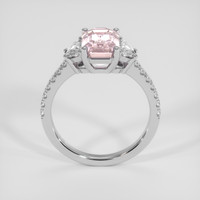 3.43 Ct. Peach Sapphire Ring, 18K White Gold 3