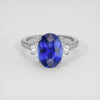 4.15 Ct. Blue Sapphire Ring, 18K White Gold 1