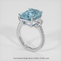 11.03 Ct. Blue Sapphire Ring, 18K White Gold 2