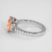 3.00 Ct. Padparadscha Sapphire Ring, 18K White Gold 4