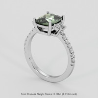 2.53 Ct. Green Sapphire Ring, 18K White Gold 2