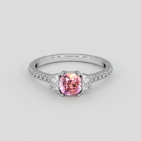 1.06 Ct. Padparadscha Sapphire Ring, 18K White Gold 1