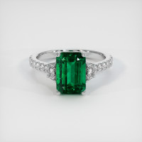 2.74 Ct. Emerald Ring, 18K White Gold 1