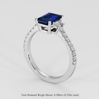 2.01 Ct. Blue Sapphire Ring, 18K White Gold 2