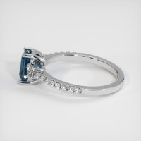 2.01 Ct. Greenish Blue Sapphire Ring, 18K White Gold 4