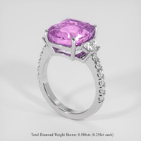 9.13 Ct. Purplish Pink Sapphire Ring, 18K White Gold 2